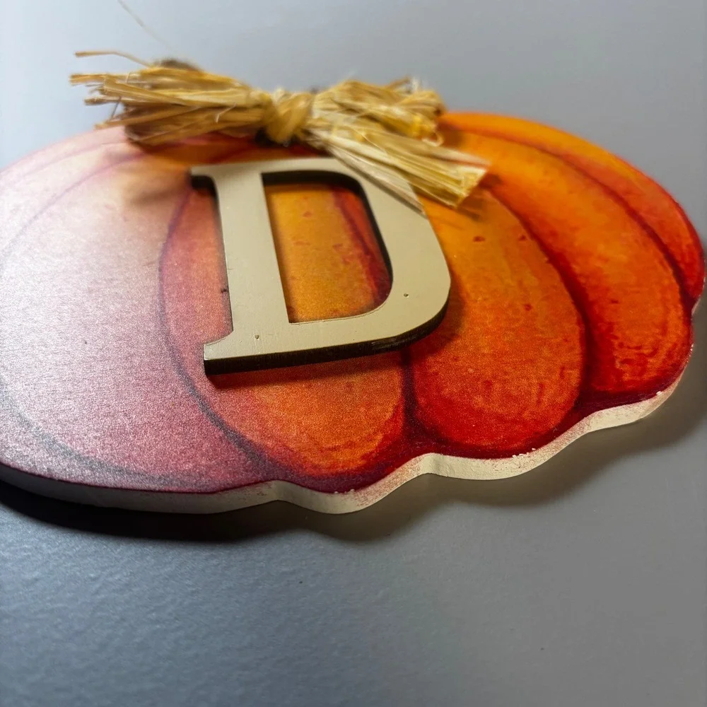 Fall Pumpkin Patch Letter Wall Decor Orange Raffia‎ Bow Autumn